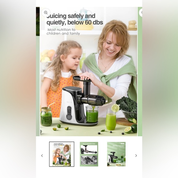 Brewsly Slow Masticating Juicer Extractor. Quiet Motor - Picture 4 of 4